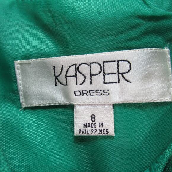 Kasper Dress Womens Size 8 Green Sleeveless Fit & Flare Conservative Work Preppy - Picture 2 of 9